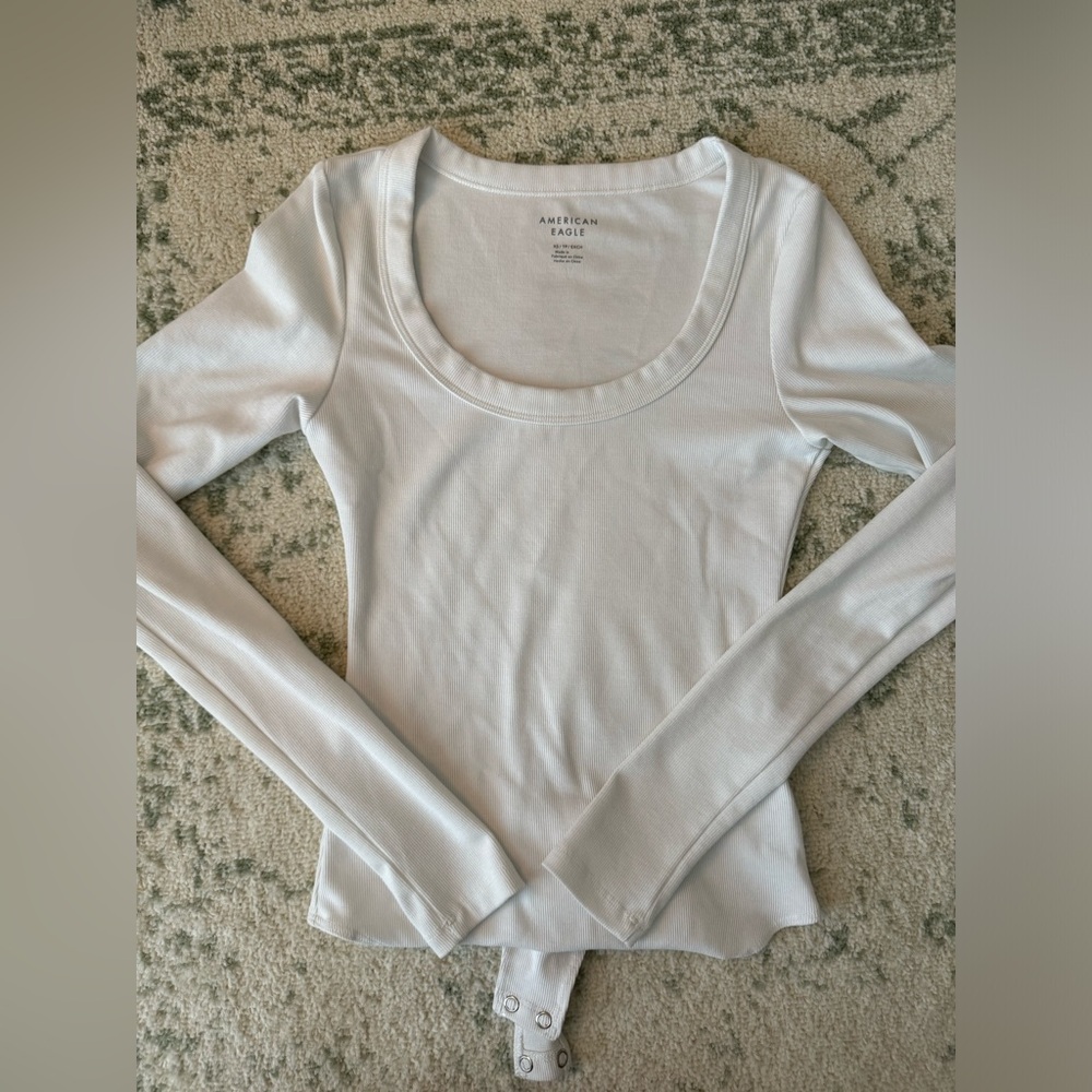 American Eagle Long Sleeve Ribbed Bodysuit